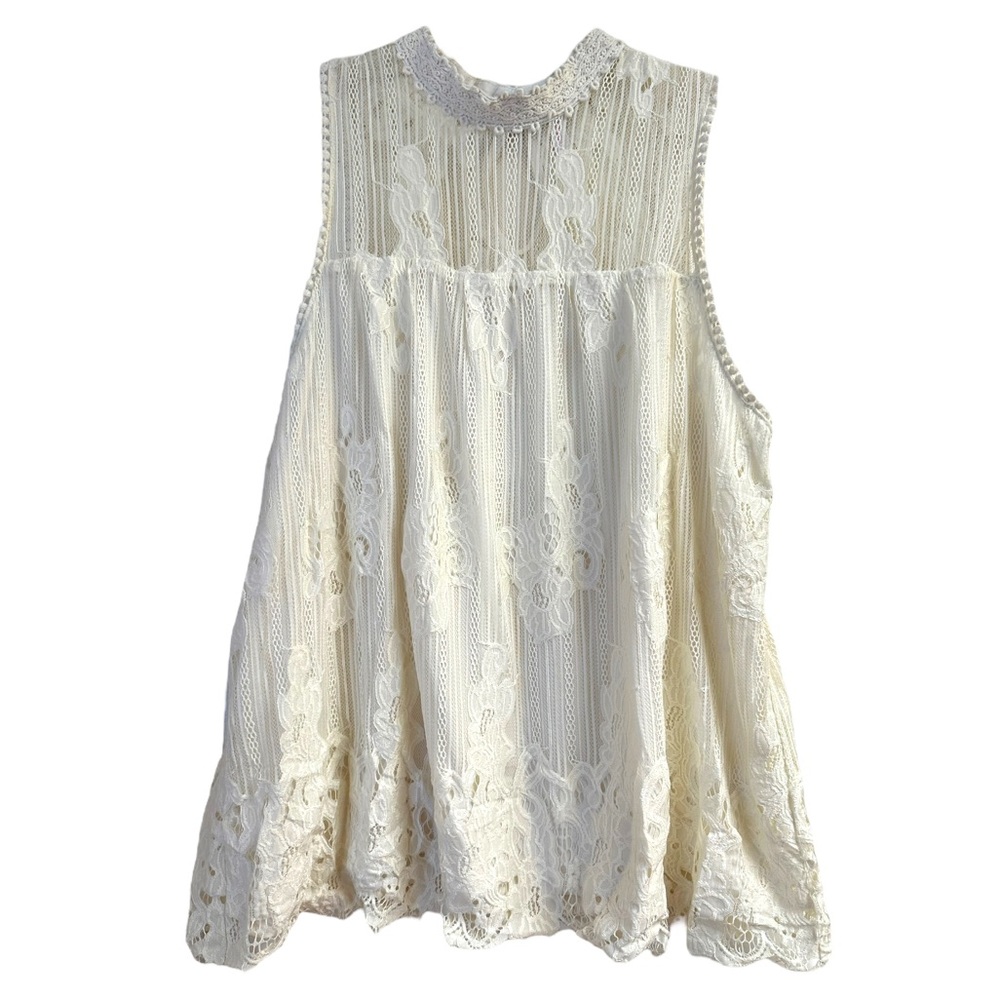 Xhilaration Cold Shoulder Top Victorian Style Lace & Embroidered Plus Size XXL